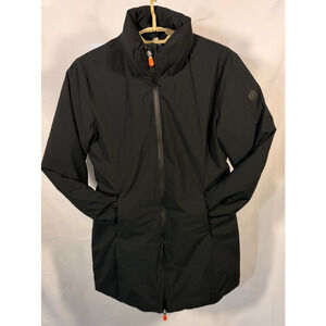 Save The Duck Women's Rainy Black Parka Size 1 S Plumtech Insulated NO HOOD